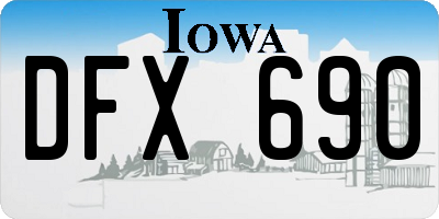 IA license plate DFX690