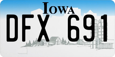 IA license plate DFX691