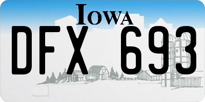 IA license plate DFX693