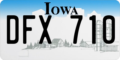 IA license plate DFX710