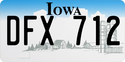 IA license plate DFX712