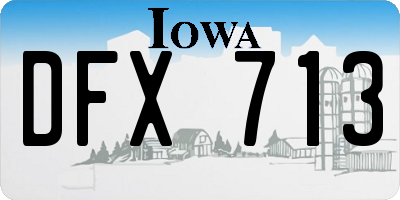 IA license plate DFX713