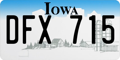IA license plate DFX715