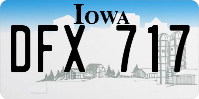 IA license plate DFX717