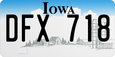 IA license plate DFX718