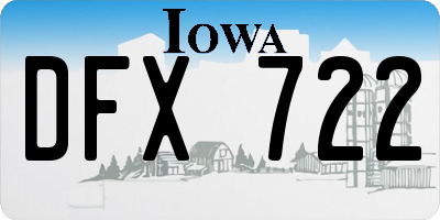 IA license plate DFX722