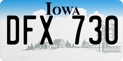 IA license plate DFX730