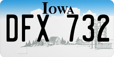 IA license plate DFX732