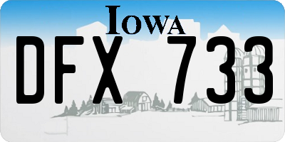 IA license plate DFX733