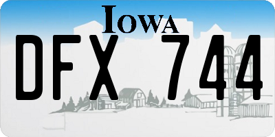IA license plate DFX744