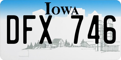IA license plate DFX746