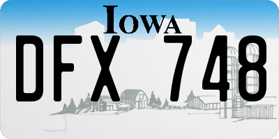 IA license plate DFX748