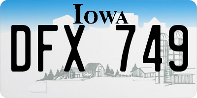 IA license plate DFX749