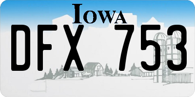 IA license plate DFX753
