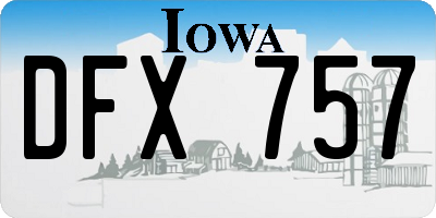 IA license plate DFX757