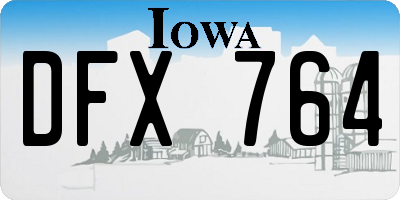 IA license plate DFX764