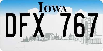 IA license plate DFX767