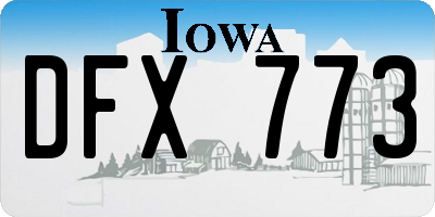 IA license plate DFX773