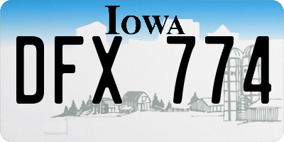 IA license plate DFX774