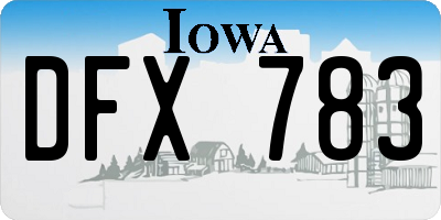 IA license plate DFX783