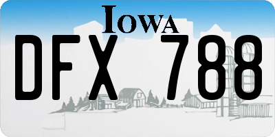 IA license plate DFX788