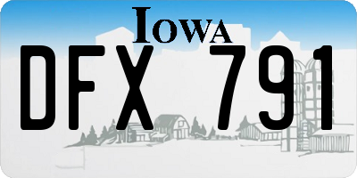 IA license plate DFX791