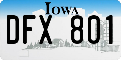 IA license plate DFX801