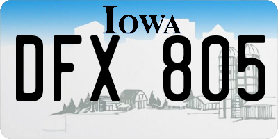 IA license plate DFX805