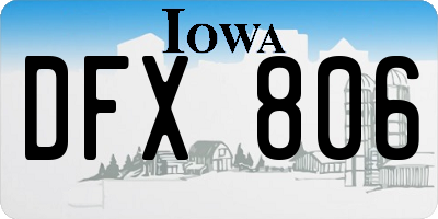 IA license plate DFX806