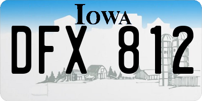 IA license plate DFX812