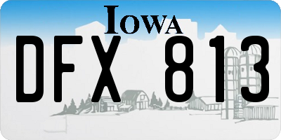 IA license plate DFX813