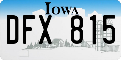 IA license plate DFX815