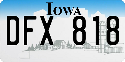 IA license plate DFX818