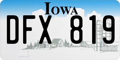 IA license plate DFX819