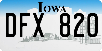 IA license plate DFX820