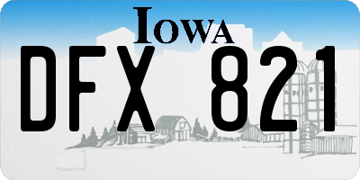 IA license plate DFX821