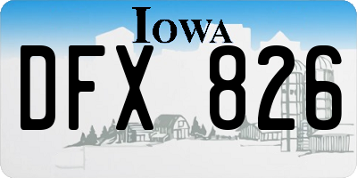 IA license plate DFX826
