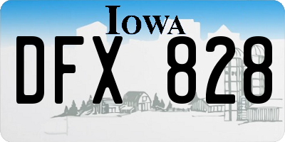IA license plate DFX828