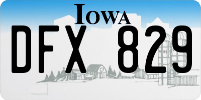IA license plate DFX829
