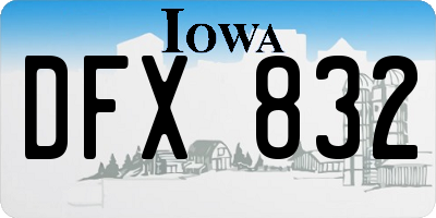 IA license plate DFX832
