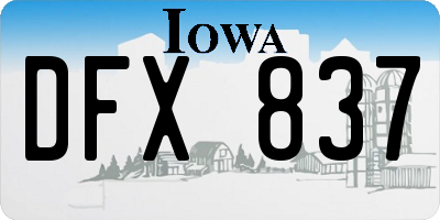 IA license plate DFX837