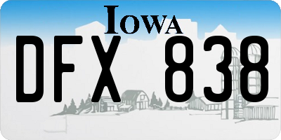 IA license plate DFX838