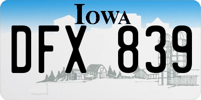 IA license plate DFX839