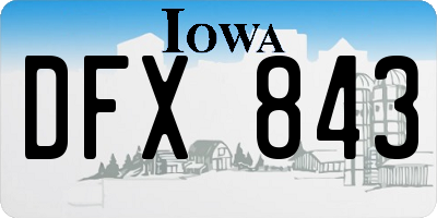 IA license plate DFX843