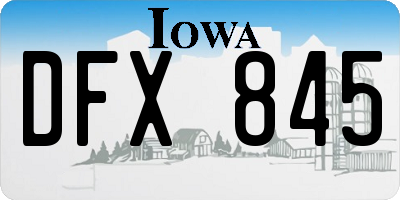 IA license plate DFX845