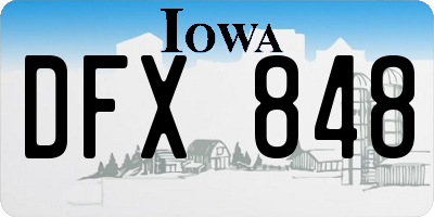 IA license plate DFX848