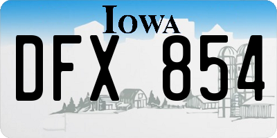 IA license plate DFX854