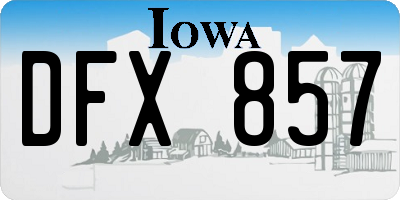 IA license plate DFX857