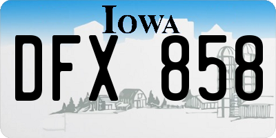 IA license plate DFX858