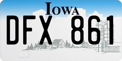 IA license plate DFX861